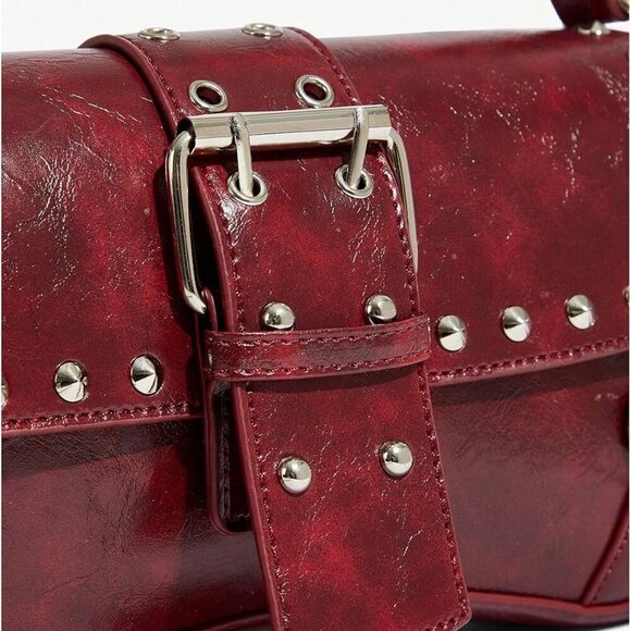 Women's PU Leather Shoulder Bag Small Clutch Hobo Purse Y2K Style - Picture 4 of 7